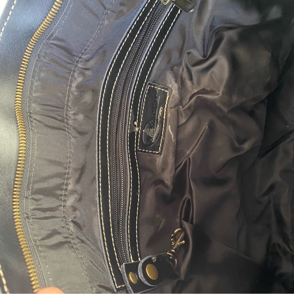 Ameri Leather Black Leather Shoulder Bag Pocketbo… - image 6